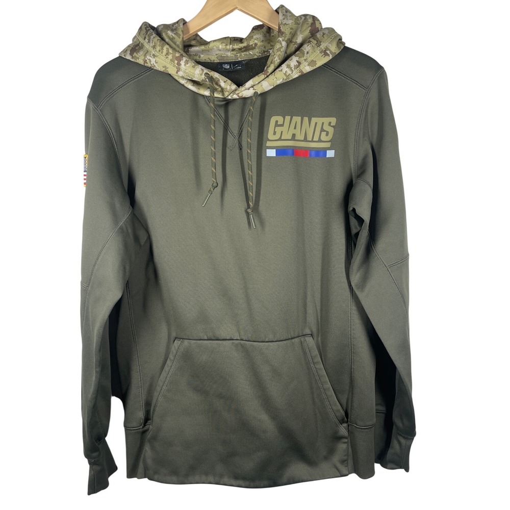 Nike NY Giants Salute to Service Hoodie Mens Olive Digital Camo On Field Small